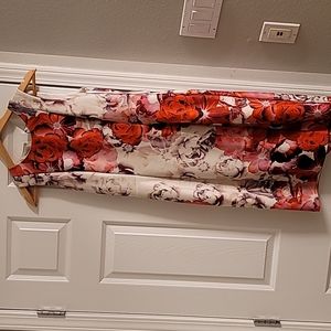 Eliza J Women's floral pink and white midi dress size 6